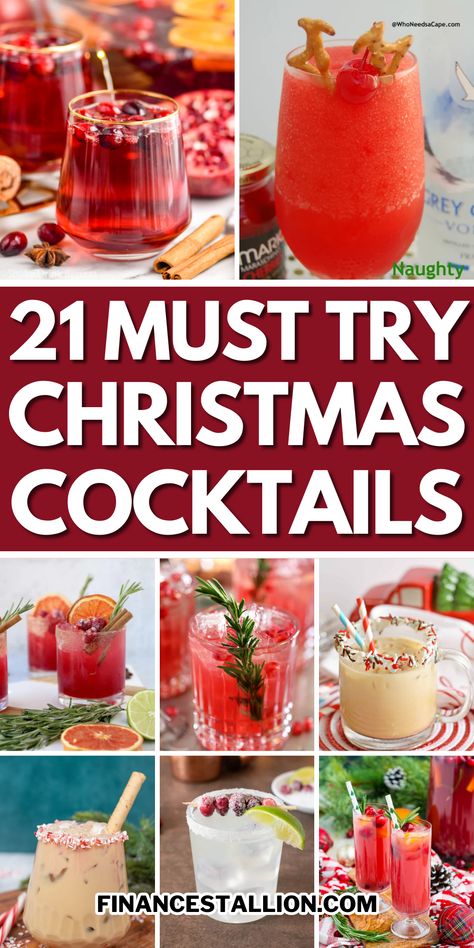 Christmas cocktails to brighten your holiday season! Explore our collection of festive holiday cocktail recipes, perfect for any holiday party. From warm winter cocktails to sparkling Christmas drinks, find easy Christmas mixed drinks that will impress your guests. From Christmas margaritas, and Christmas martinis to a variety of other holiday drinks. Discover non-alcoholic Christmas party drinks and cozy winter drinks for all ages. So must try these holiday party drinks. Winter Party Drinks, Winter Cocktail Drinks, Drink Dispenser Recipes, Winter Drinks Alcoholic, Fun Christmas Drinks, Easy Christmas Cocktails, Christmas Drinks Nonalcoholic, Holiday Cocktails Christmas, Easy Party Drinks