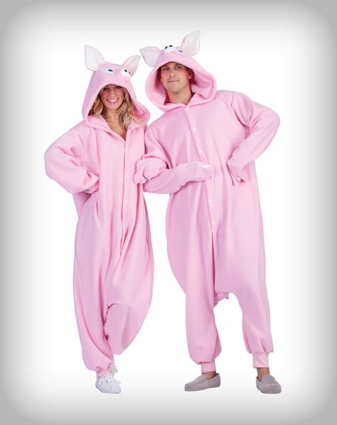 His & Hers Pig Costumes Pig Costume, Lamb Costume, Apple Costume, Best Couples Costumes, Pig Costumes, Pig Dress, Pajama Costume, Animal Pajamas, Plus Size Costumes