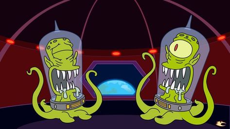 Kang And Kodos Tattoo, Tree House Of Horror The Simpsons, Tree House Of Horror, Kang And Kodos, The Simpsons Tattoo, Simpsons Party, Halloween Invites, Simpsons Halloween, House Of Horror