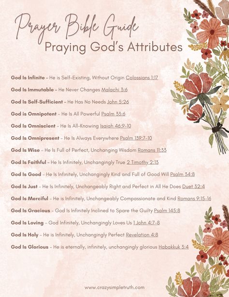 Prayer Bible Guide: Praying the attributes of God Bible Guide, Prayer Bible, Psalm 33, Attributes Of God, Christian Affirmations, Prayer Group, How To Pray, Powerful Bible Verses, Study Ideas