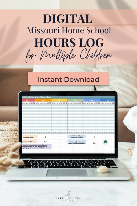 Missouri Homeschool Hour Log, Multiplication For Kids, Google Sheets, School Subjects, Planner Templates, Planner Template, Missouri, Stationery Design, Stationery Paper