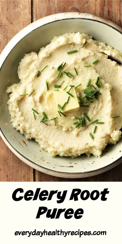 Celery Puree Recipes, Mashed Celery Root Recipe, Celery Root Soup Recipes, Potato And Celery Root Gratin, Roasted Celery Root, Roasted Celery, Celeriac Recipes, Celery Root Puree, Celery Root