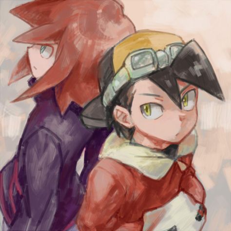 2boys bangs goggles goggles_on_head gold_(pokemon) multiple_boys pokemon pokemon_special redhead silver_(pokemon) yapo_(mess) Red Blue And Leaf Pokemon, Ethan Pokemon, Pokemon Trainer Red Fanart, Goggles On Head, Giacomo Pokemon Fanart, Silver Pokemon, Pokémon Images, Pokémon Manga, Pokémon Gold And Silver