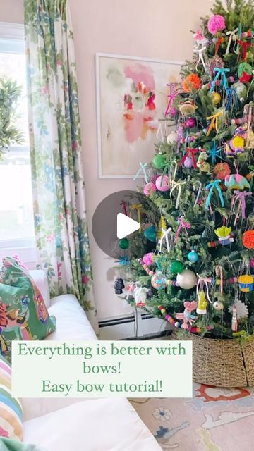 Effortless Style Interiors on Instagram: "Everything is better with a bow on it! This year I decided to step it up add tinsel for extra sparkle and add a bow or two! It was super easy to make velvet bows for the tree! I put on some Christmas music and got to work making them and then sprinkling them around the tree! I love it! Already ordered more ribbon to make even more! If you want the link to the ribbon just let me know in the comments! 
.
.
#colorfullycollected 
#colorfulchristmas 
#diyvelvetbow 
#velvetbows 
#colorfulhome 
#colorfulhomedecor 
#nontraditionalchristmas" Velvet Bow Tree, Tinsel Garland Decorating Ideas, Christmas Tree Bow Ideas, Christmas Tree With Velvet Bows, Velvet Ribbon On Christmas Tree, Velvet Bows On Christmas Tree, Velvet Bow Christmas Tree, Bows On Christmas Tree, Velvet Ribbon Christmas Tree