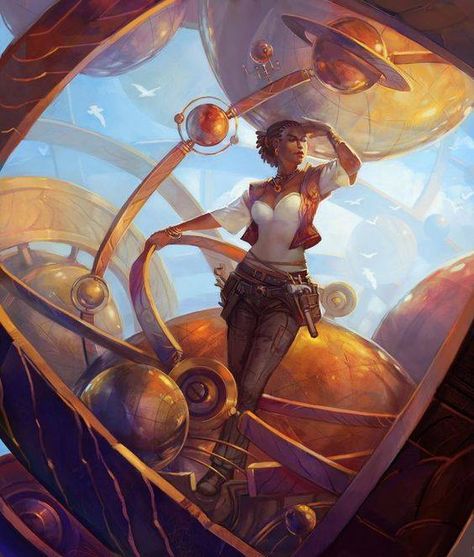 Planetary Alignment an art print by Julie Dillon #raypunk Julie Dillon, Planetary Alignment, Steampunk Kunst, Art Steampunk, Diesel Punk, Digital Art Gallery, Steampunk Art, Art Et Illustration, Art And Illustration