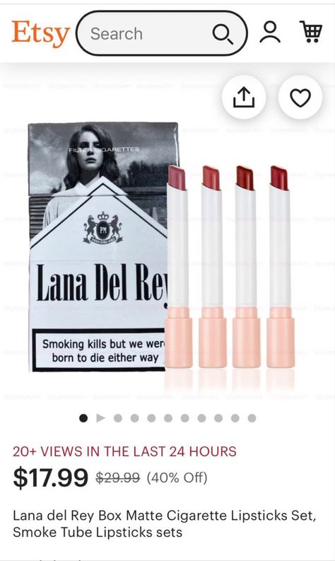 Lana Del Rey Ciggarates Lipstick, Lana Del Rey Gift Ideas, Lana Del Rey Lipstick, Peach Makeup, Make Up Inspo, Lipstick Set, Pink Vibes, Makeup Obsession, Birthday Wishlist