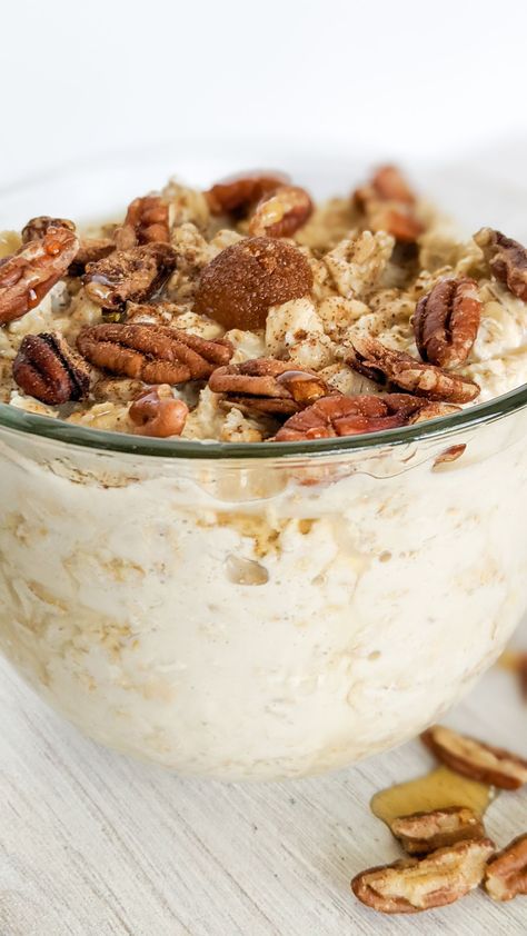 Overnight Oats With Pecans, Overnight Oats Pecan Pie, Pecan Pie Overnight Oats Healthy, Fruity Pebbles Overnight Oats, Pecan Pie Overnight Oats, Hot Overnight Oats, Coconut Cream Pie Overnight Oats, Pecan Overnight Oats, Overnite Oats