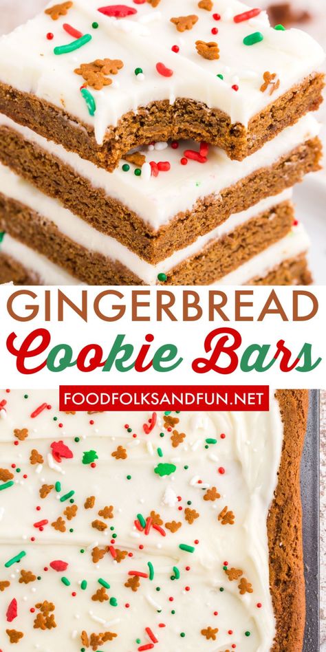 Easy Holiday Bars, Easy Finger Food For Party Simple Snacks, Christmas Cookies Large Batch, Dessert Recipes For Christmas Party, Ginger Bread Cookie Bars, Gingerbread Cookie Bars Easy, Easy Gingerbread Dessert, Thanksgiving Gingerbread Cookies, Christmas Cookies Recipes Gingerbread