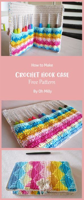 Easy Hook Organizers Free Crochet Ideas - Carolinamontoni.com Crochet Hook Case Free Pattern, Crochet Hooks Case, Crochet Hook Case Pattern, Crochet Hook Storage, Crochet Hook Organizer, Crochet Hook Holder, Large Crochet Hooks, Crochet Organizer, Crochet Wall Art