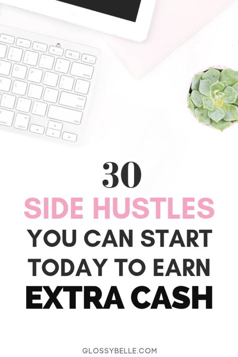 Whether you're saving money for a trip or retirement, here are 30 easy side hustles you can start today to earn extra cash & diversify your income stream. Easy Side Hustles, Diversify Income, Desk Job, Side Income, Earn Extra Cash, Online Side Hustle, Making Extra Cash, Side Jobs, Earn Extra Money