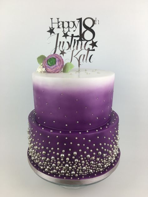 Purple and silver sparkles by JW Caketrip Purple And Silver Birthday Cake, Purple Birthday Cake For Women, Purple And Silver Cake, Purple And Silver Birthday Party, Purple Cake Designs Birthday, Sprinkles Birthday Cake, Sparkle Cake, Purple Cakes Birthday, Purple Cake