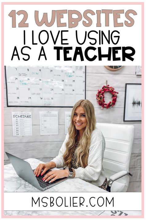 12 Websites I Love Using As A Teacher Teacher Influencer, Teaching Websites, Websites For Teachers, What Is Family, Teacher Development, Teacher Websites, Math Classroom Decorations, Middle School Teacher, First Year Teaching