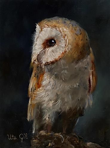 Painted Owl, Barn Owl Painting, Painting Owls Acrylic, Painting Of Owls Acrylic, Owls Acrylic Paintings On Canvas, Owl In Flight Painting, Owl At Night Painting, Gallery Website, Daily Paintworks