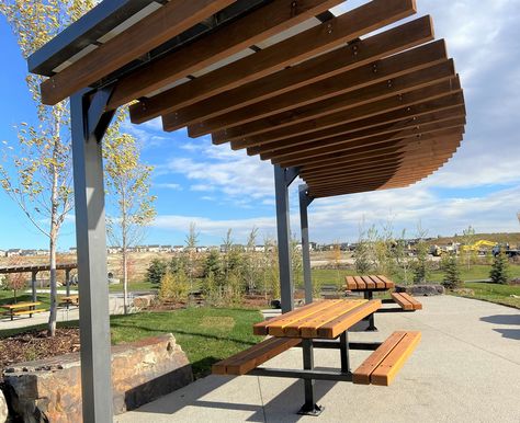 Stur Design custom shade structures - made to order! Cantilever Shade Structure, Landscape Architecture Plan, Shading Device, Pocket Park, Stage Backdrop, Architecture Design Sketch, Custom Shades, Shade Structure, Wood Shades