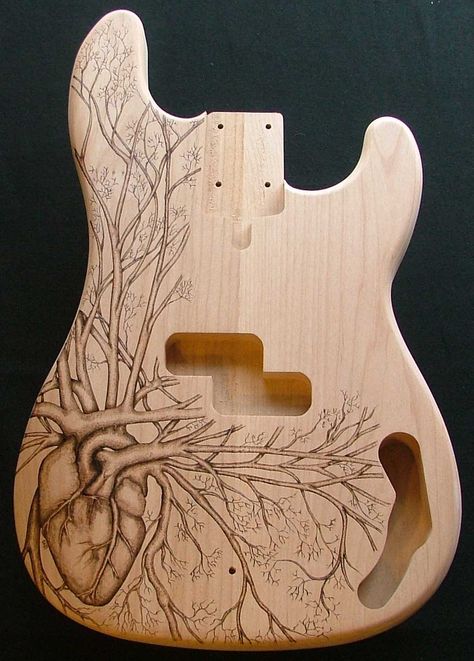 Guitar Body Art, Guitar Pyrography, Crazy Guitars, Custom Telecaster, Guitar Artwork, Violin Art, Homemade Instruments, Guitar Diy, Electric Guitar Design