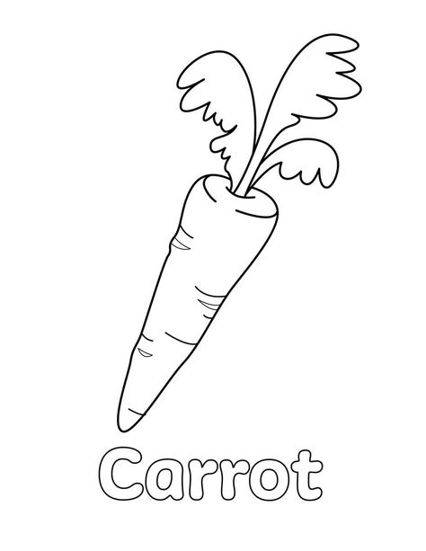 Carrot Coloring Page Carrot Drawing, Coloring Pages Activities, Coloring Worksheets For Kindergarten, Vegetable Coloring Pages, Carrot Colour, Bee Family, Kids Vegetables, Preschool Coloring Pages, Kid Coloring Page