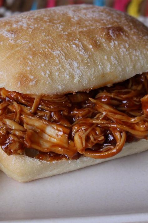 Honey Barbecue Chicken Sandwiches Chicken With Italian Dressing, Special Sandwiches, Barbecue Chicken Sandwiches, Honey Barbecue Chicken, Bbq Meats, Easy Shredded Chicken, Shredded Bbq Chicken, Recipe Photo, Hearty Snacks