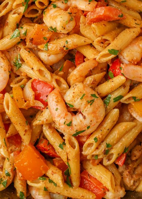 Shrimp And Chicken Pasta, Cajun Chicken And Shrimp Pasta, Cajun Chicken And Shrimp, Shrimp And Chicken, Jambalaya Pasta, Pasta Shrimp, Cajun Shrimp Pasta, Homemade Cajun Seasoning, Chicke Recipes