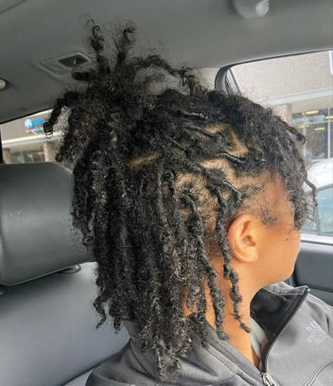 Short Curly Dreads Locs, 2 Strand Starter Locs Styles, Coil Loc Hairstyles, 3b Locs Natural Hair, Small Loc Hairstyles, Short Natural Locs Black Women, Medium Small Locs, Curly Starter Locs, Short Natural Locs