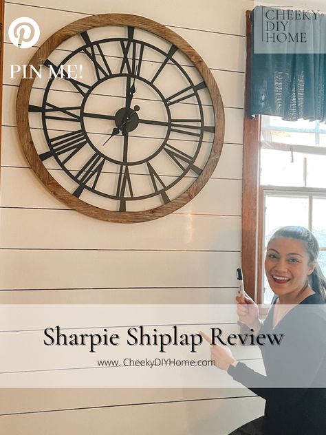 Faux Shiplap Wall With Sharpie, Sharpie Shiplap Wall, Sharpie Shiplap, Shiplap Diy, Sharpie Wall, Oil Based Markers, Painting Shiplap, Shiplap Wall, Diy Shiplap