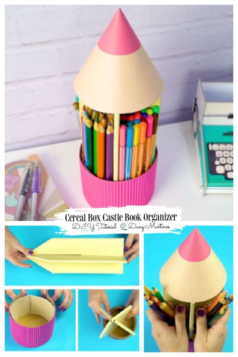 Ways to Recycle Cardboard into Desk Organizer-Video Tutorial Diy Desk Organization, Recycle Cardboard, New Year Craft, Diy Candyland, Diy Pencil Case, Desk Organization Diy, Cute Craft, Cardboard Crafts Diy, Cardboard Box Crafts