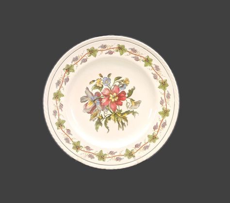 Antique Crown Ducal Riviera dinner plate made in England. Antique Crown, Crown Ducal, Antique Floral Plates, Dinner Plate, Antique Items, Serving Plates, Dinner Plates, Vintage Outfits, Original Paintings