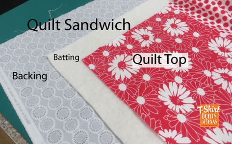 T Shirt Quilts, Computerized Quilting, Quilt Backing, How To Make Sandwich, Needle Punch, How To Finish A Quilt, Shirt Quilt, Old T Shirts, Quilting Tips