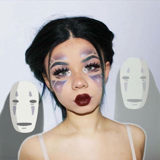 #100daysofmakeup Day 3!  Today I took on No Face, a character from my favorite movie of all time, Studio Ghibli's "Spirited Away" 👻🎏🍙 Ghibli Makeup, Ghibli Outfits, Ghibli Birthday, Edgy Looks, Hot Hair Colors, Types Of Makeup, Making Faces, Alternative Hair, No Face