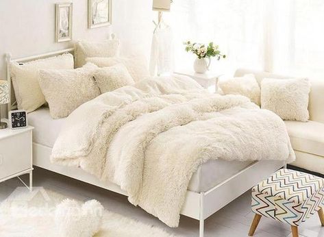 Fluffy white bedding