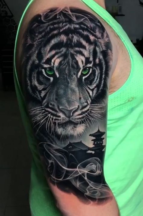 Arm Cover Up Tattoos Men, Lion Cover Up Tattoo, Tiger Arm Tattoo, Tattoo Red And Black, Mens Tiger Tattoo, Black Panther Tattoo, Tiger Tattoo Sleeve, Tattoo Red, Lion Head Tattoos