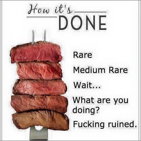 Well Done Steak, Creative Food Design, Done Meme, Cooking Beef, Grilled Food, Food Bbq, Medium Well, Bar Fridges, Medium Rare