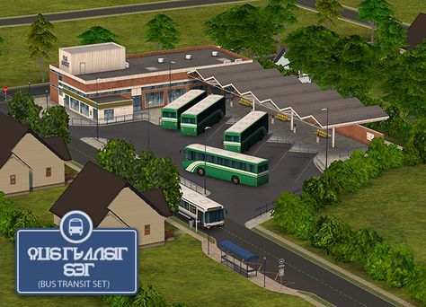 Mod The Sims - Bus Transit Set Sims 2 House, Architecture Jobs, Sims 2 Hair, Ts2 Cc, Bus Terminal, The Sims 2, Best Sims, Contemporary House Design, Bus Station