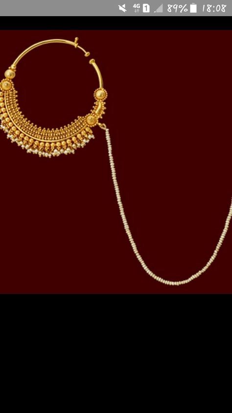 Rajistani Jewellery, Pahadi Nath Designs Gold, Pahadi Jewellery Design, Nathiya Bridal Gold Design, Gold Mangtika Indian Jewelry, Gold Mathapatti Design, Gold Wedding Nose Ring, Nath Designs Gold Bridal, Nath Gold Design