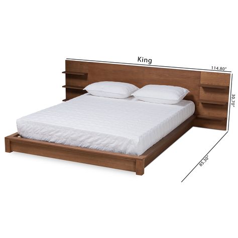 Bed With Shelves, Platform Storage Bed, Platform Storage, Lit King Size, Bed Shelves, Baxton Studio, Modway Furniture, Beds For Sale, Wood Storage