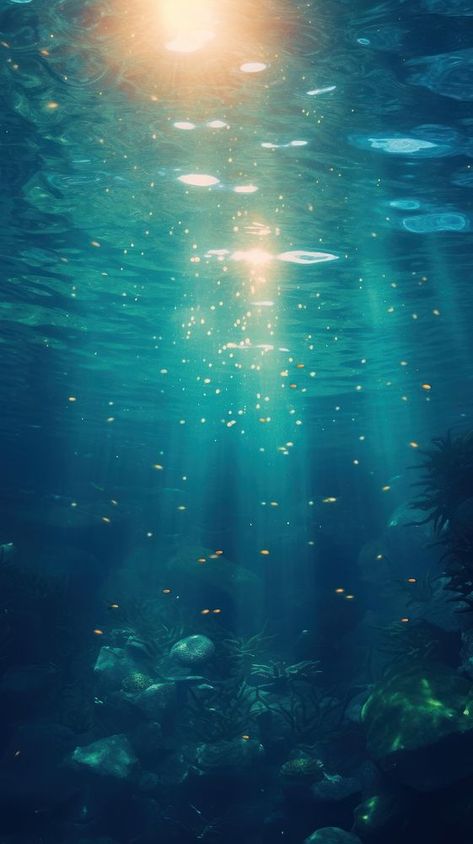 Download free image of Underwater sunlight sea outdoors. about retro underwater, abyss, aesthetic, aesthtic, and animal wildlife 13600334 Sunlight Zone Ocean, Aesthetic Underwater Wallpaper, Underwater Background Drawing, Underwater Looking Up, Underwater Wallpaper Aesthetic, Deep Water Aesthetic, Ocean Art Aesthetic, Underwater Sunlight, Abyss Aesthetic