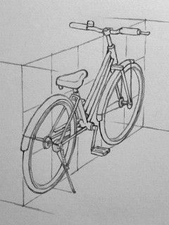 Bicycle Drawing, Perspective Sketch, Desen Realist, Bike Drawing, Perspective Drawing Architecture, Perspective Drawing Lessons, Object Drawing, Perspective Art, Industrial Design Sketch