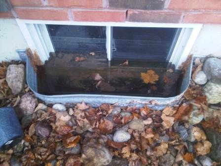 Window Well Drainage - Fundamentals, Problems and Solutions... Water filled window well. (2013) Bubble Window, Egress Window Well, Basement Window Well, Well Covers, Window Wells, Window Well Cover, Basement Doors, Basement Waterproofing, Water Flood