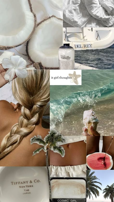 Beach Core, Cute Collages, Sea Girl, Vanilla Girl Aesthetic, Cute Summer Wallpapers, Summer Wallpapers, Mermaid Core, Summer Life, Pinterest Ideas