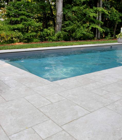 Exterior Pavers, Tile For Pool, How To Install Tile, Pool Deck Tile, Pool Decking Concrete, Plank And Pillow, Concrete Pool Deck, Pool Decking, Concrete Swimming Pool