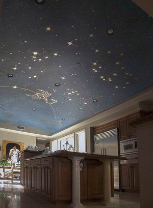 Hand-painted Ceiling Murals Statement Ceiling, Ceiling Murals, Ceiling Art, The Ceiling, Style At Home, My New Room, Ceiling Design, House Inspo, New Room