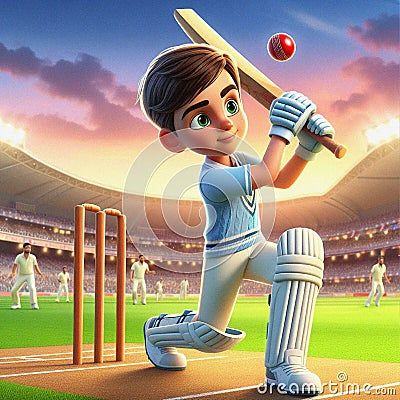 lively-cartoon-image-cricket-batsman-takes-center-stage-as-swings-his-bat-determined-focus-one-foot-planted-firmly-ground-other-raised-anticipation-embodies-essence-agility-skill-his-expression-reflects-intense-concentration-his-eyes-locked-incoming-ball-unwavering-determination-cricket-field-serves-as-backdrop-vibrant-green-grass-crowd-spectators-adding-to-dynamic-atmosphere-motion-lines-surrounding-bat-emphasize-speed-power-behind-player-s-swing-capturing-excitement-game-action Cricket Batsman, Cricket Field, Motion Lines, Pinata Cake, Cartoon Image, Shiva Painting, Lord Shiva Painting, 3d Cartoon, Cartoon Images