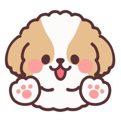 Cute Dog Art Kawaii, Dog Kawaii Drawing, Cute Dog Animation, Cute Dog Drawing Kawaii, Cute Dog Poses, Shih Tzu Drawing, Puppy Drawing Easy, Animation Sticker, Cute Turtle Drawings