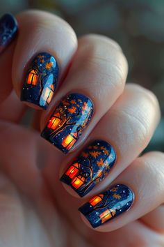 Fall Nails Jewel Tone, Dark Jewel Tone Nails, Jewel Tone Nail Designs, Stained Glass Halloween Nails, Halloween Nails Burgandy, Intricate Fall Nails, Chicken Nails, November Nail Art, Unghie Nail Art