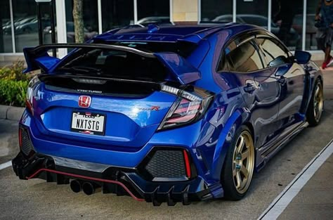 Blue Honda Civic Hatchback, Blue Honda Civic, Honda Civic Hatchback Sport, Civic Fk, Kereta Sport, Honda Civic Vtec, Honda Civic Car, Civic Car, Honda Civic Hatchback