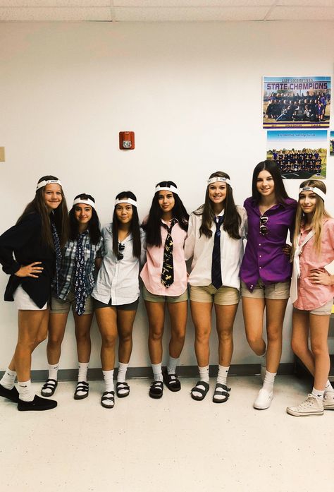 Frat boy // squad day // spirit week Spirit Week Frat Day, Greek Vs Greek Spirit Week, Frat Theme Football Game Outfits, Frat Night Student Section Outfits, Crazy Outfits Spirit Week, Frat Boy Outfits For Girls Costume Ideas, West Coast Spirit Week, Frat Spirit Day Outfit, Frat Day Spirit Week