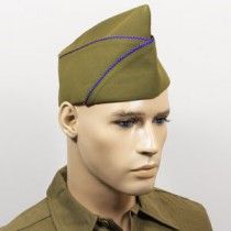 WW2 US PX Type Garrison Cap - Blue and Orange Piped Thumbnail Garrison Cap, Military Pattern, Army Usa, American Hat, Army Cap, Military Cap, Head Pieces, Military Hat, Visor Cap