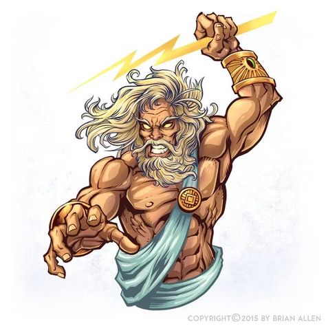 Zeus Character Design - Flyland Designs ... Greek God Tattoo, Tattoo Character, Zeus God, Zeus Tattoo, Greek Mythology Gods, Tattoo Background, Greek Mythology Tattoos, Character Mascot, Mythology Tattoos