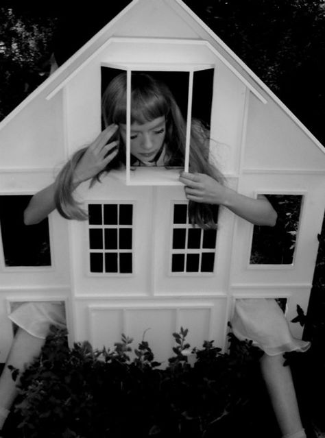 Giant Alice  deviantart.com The Window, Alice In Wonderland, Doll House, Black And White, White, Black