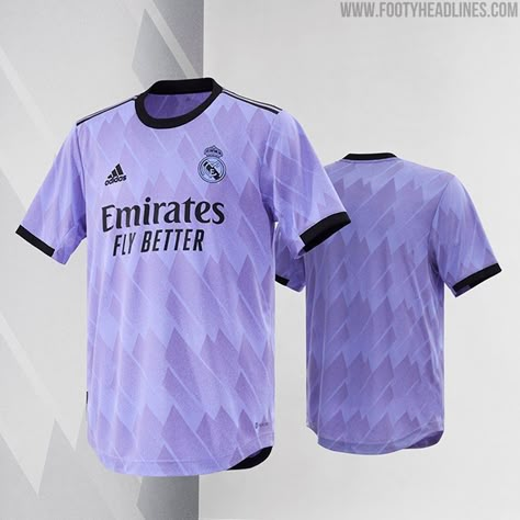 Real Madrid 22-23 Away Kit Released - Footy Headlines Real Madrid Kit 22/23, New Football Jersey Designs, Purple Jersey Design, Real Madrid T Shirt, Camisa Do Real Madrid, Football Kit Design, Real Madrid Crest, Real Madrid Kit, Jersey Real Madrid