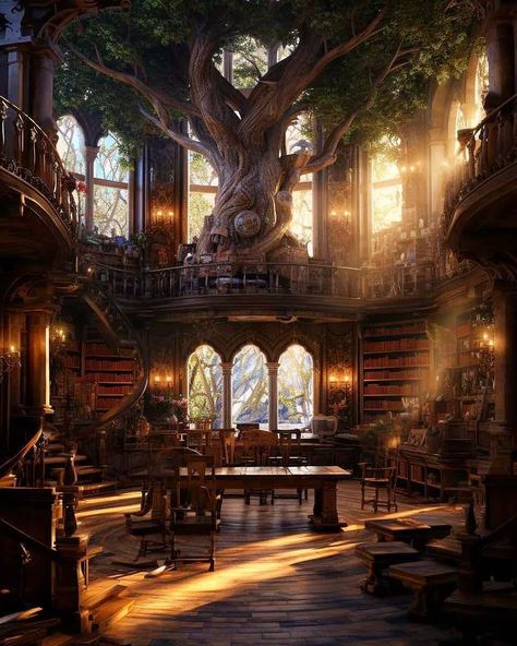 Fantasy Cottage Interior, Castle Library, Fantasy Cottage, Fantasy Furniture, Fantasy Rooms, Cottage Interior, Hobbit House, Fantasy Homes, Lily Evans